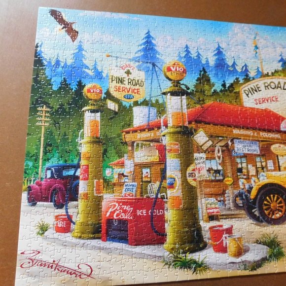 Buffalo Games Jigsaw Puzzle Cartoon World Pine Road Service 1000 Piece Complete - Picture 2 of 8